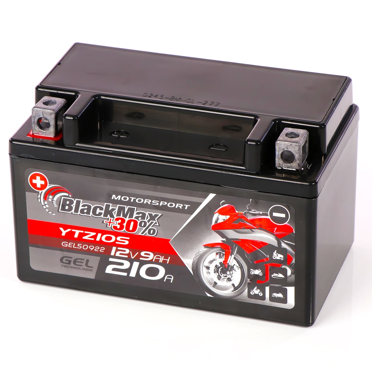 Motorradbatterie Roller Batterie 12V 12 Ah GEL YTZ12S Akku Quad