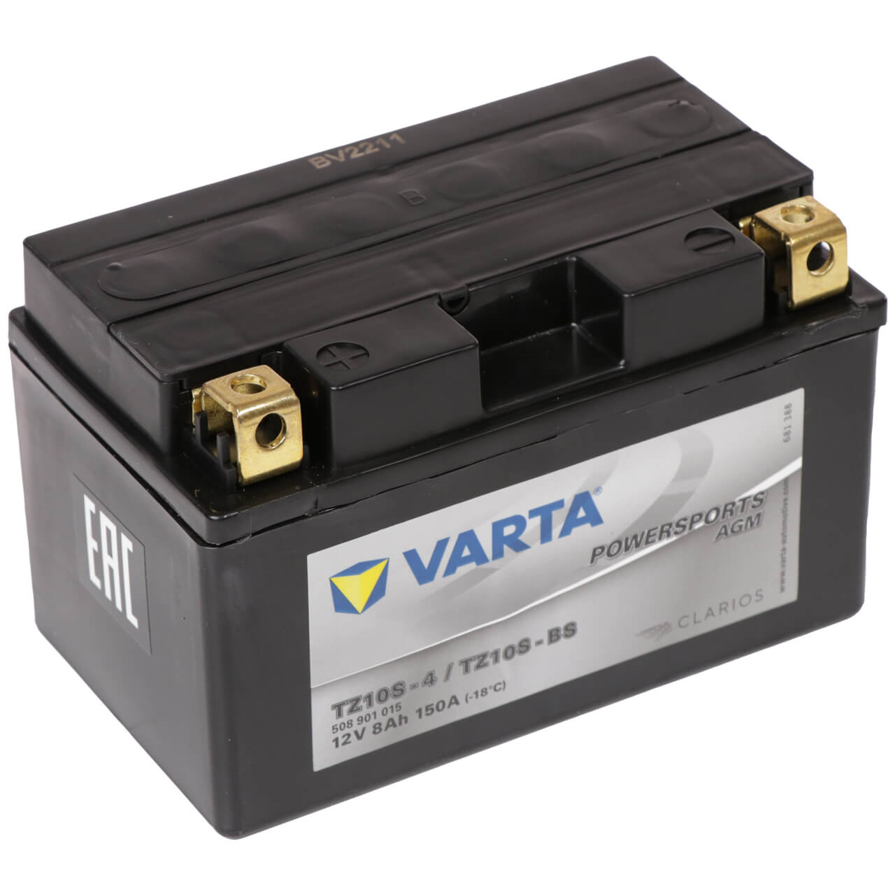 Motorradbatterie Varta Powersports AGM YTZ10S-BS 508901 12V 8Ah Seite links