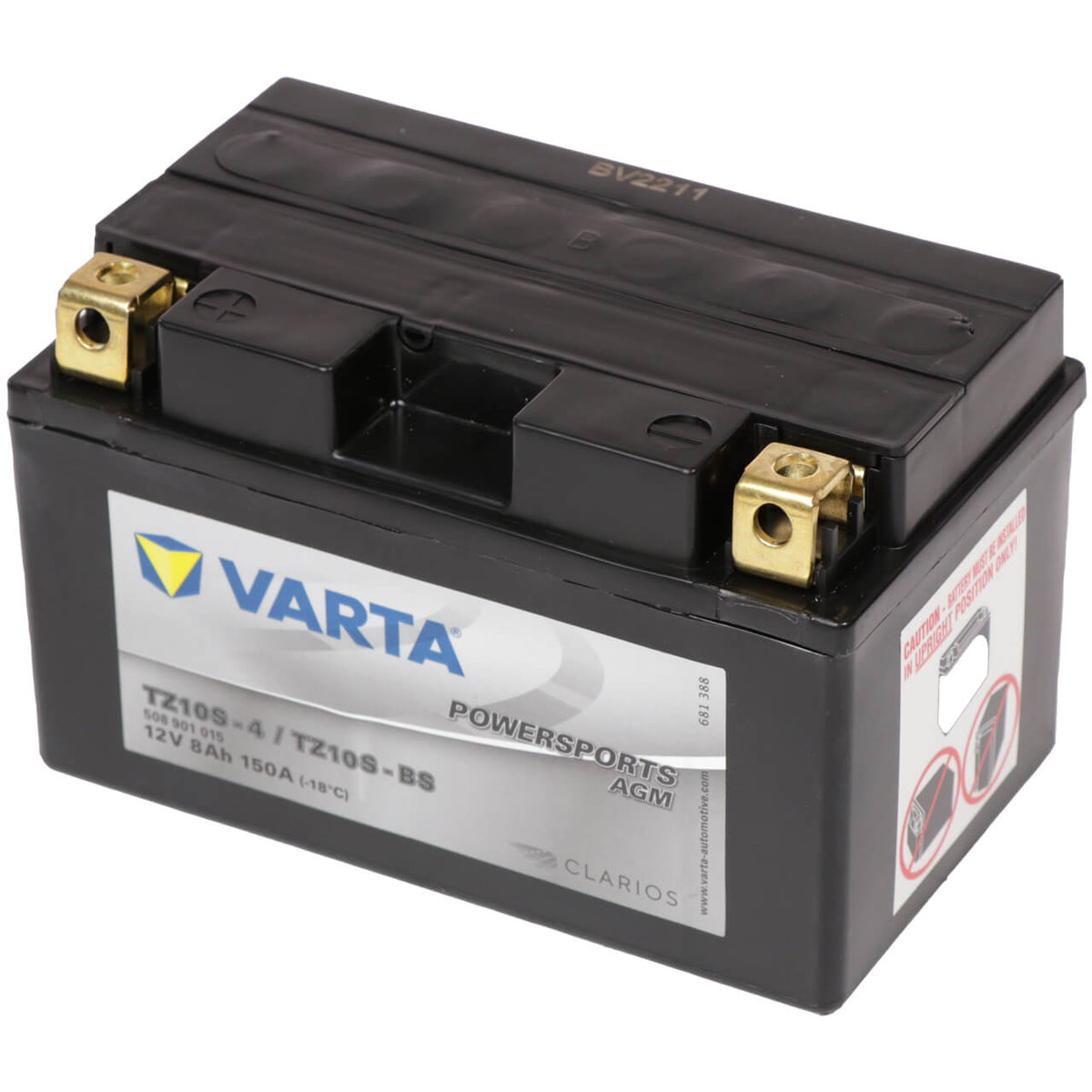 Motorradbatterie Varta Powersports AGM YTZ10S-BS 508901 12V 8Ah Seite rechts