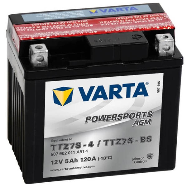 Varta Powersports 507902 AGM 12V 5Ah 120A Motorradbatterie