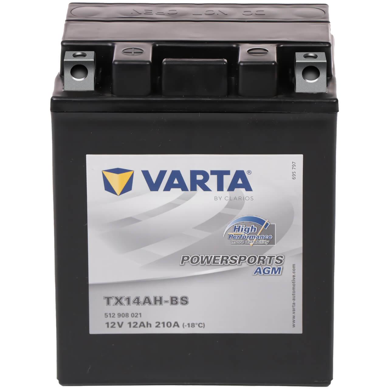 Varta Powersports 512908 AGM 12V 12Ah 210A Motorradbatterie