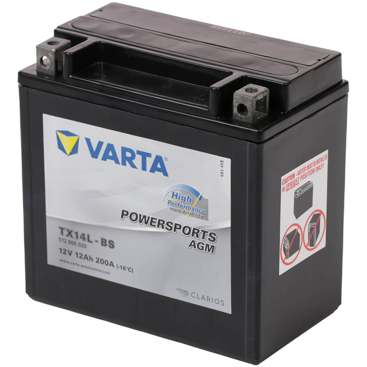 Varta Powersports 512905 AGM 12V 12Ah 200A Motorradbatterie