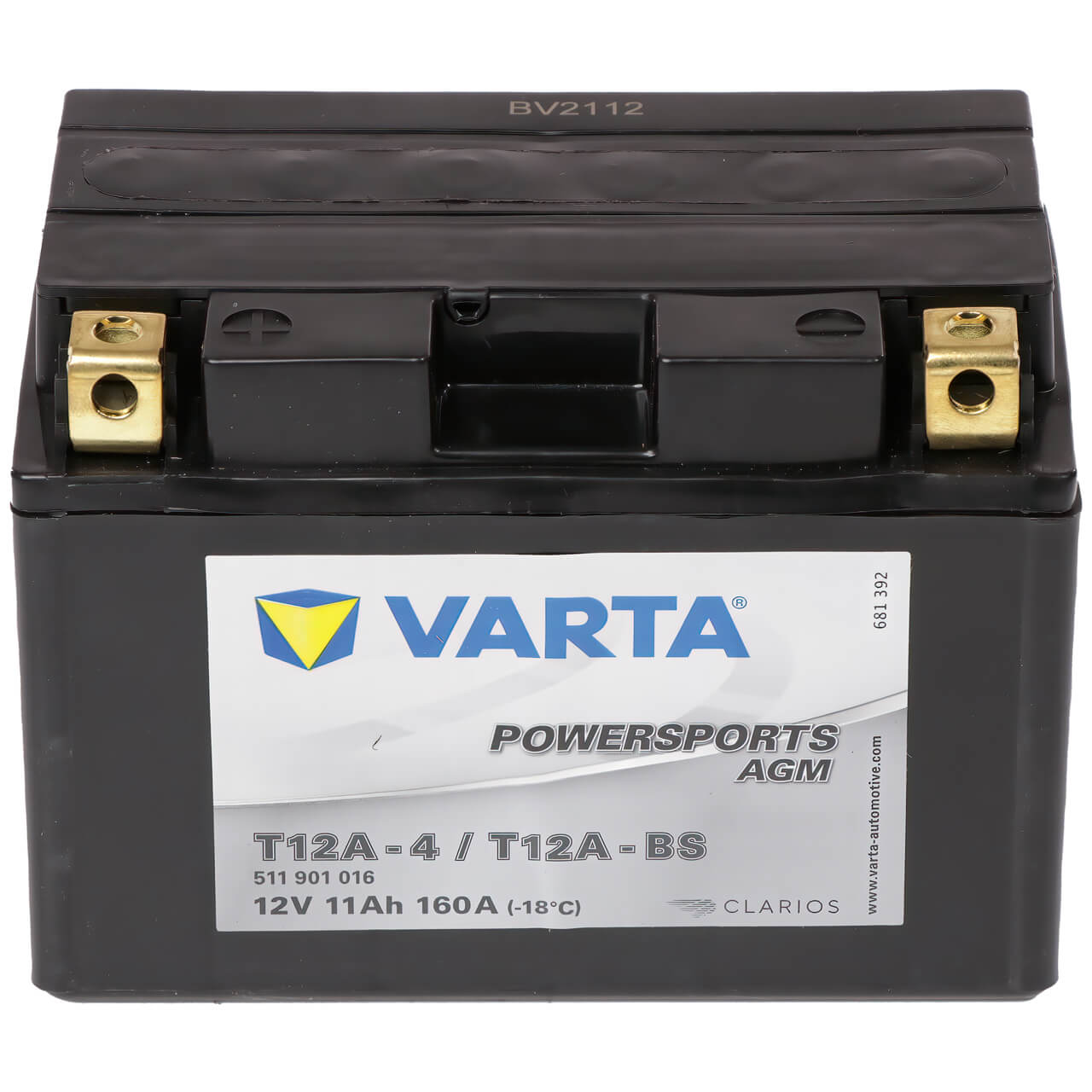 Motorradbatterie Varta Powersports YT12A-BS 511901 12V 11Ah Front