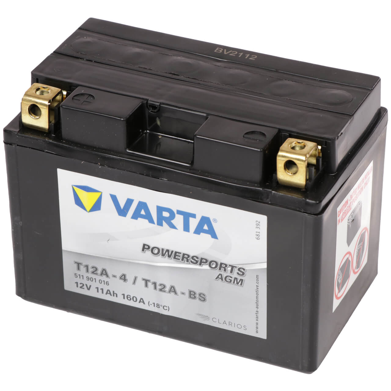 Motorradbatterie Varta Powersports YT12A-BS 511901 12V 11Ah Seite rechts