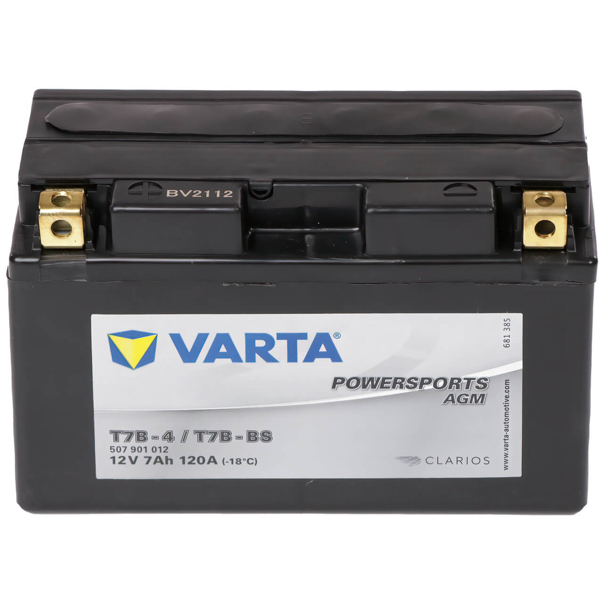 Motorradbatterie Varta Powersports AGM YT7B-BS 507901 12V 7Ah Front