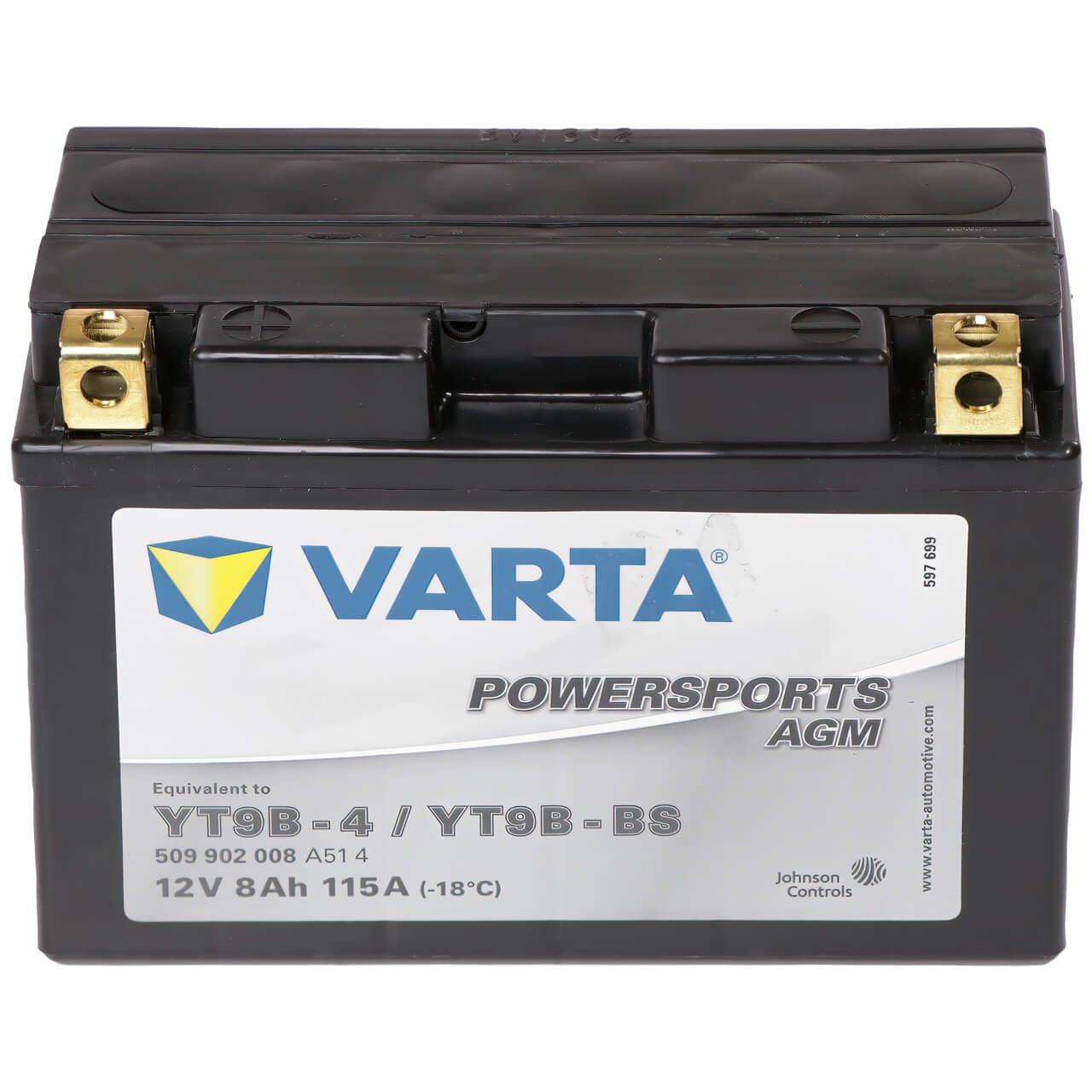 Motorradbatterie Varta Powersports YT9B-BS 509902 12V 8Ah Front