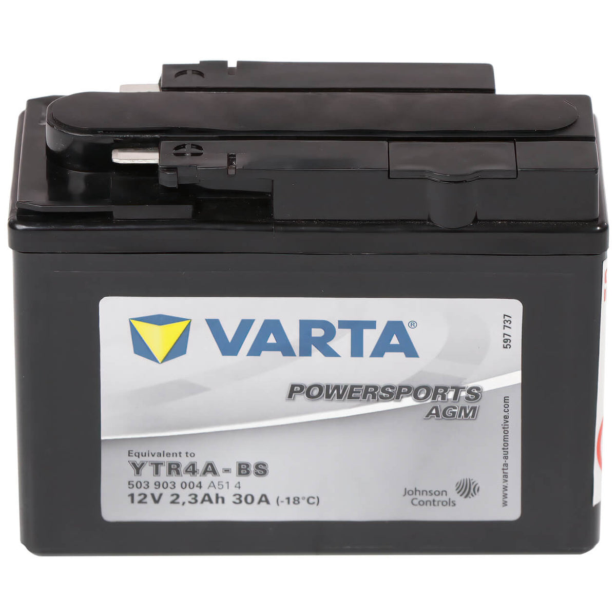 Motorradbatterie Varta Powersports AGM YTR4A-BS 503903 12V 2,3Ah Front