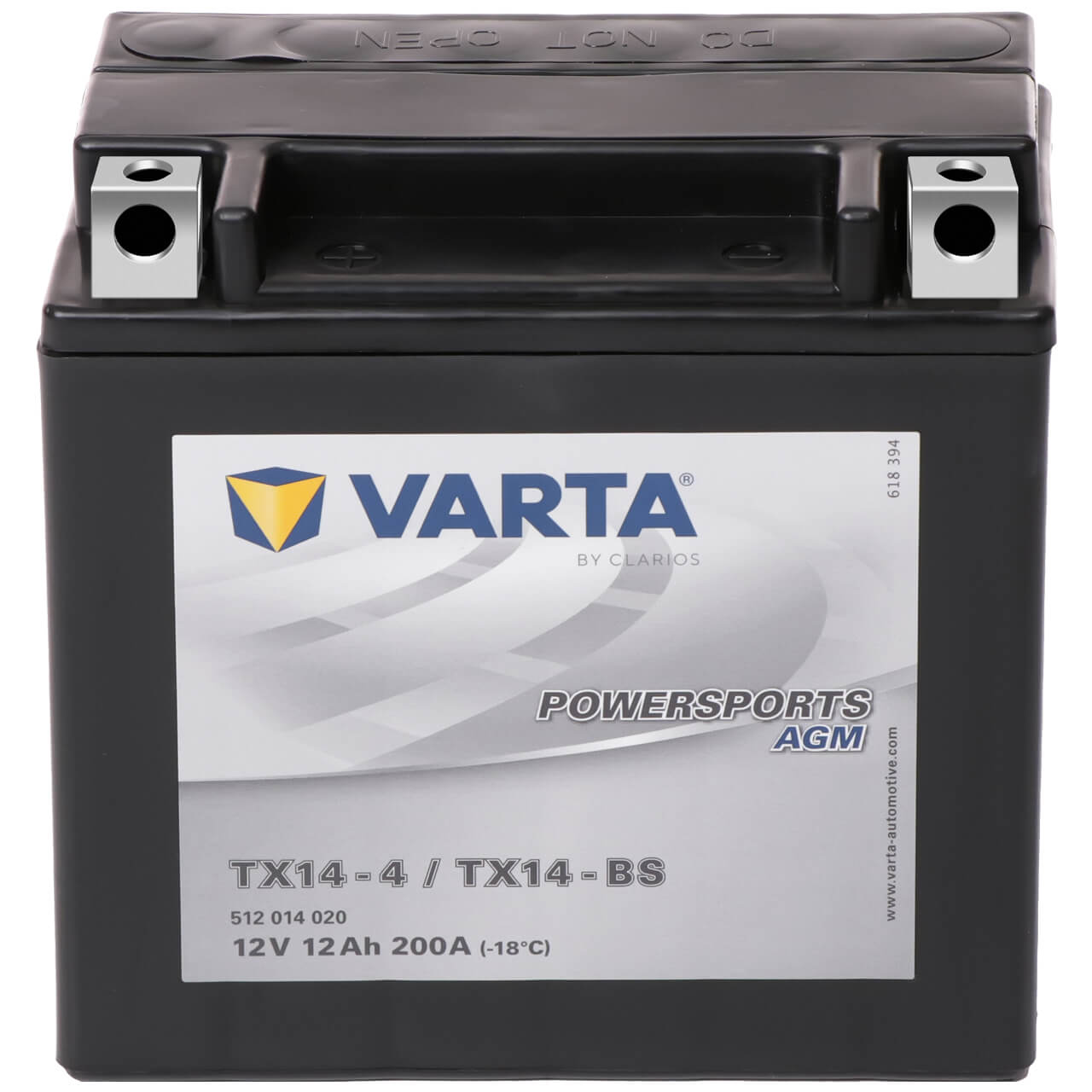 Motorradbatterie Varta Powersports AGM YTX14-BS 51214 12V 12Ah Front