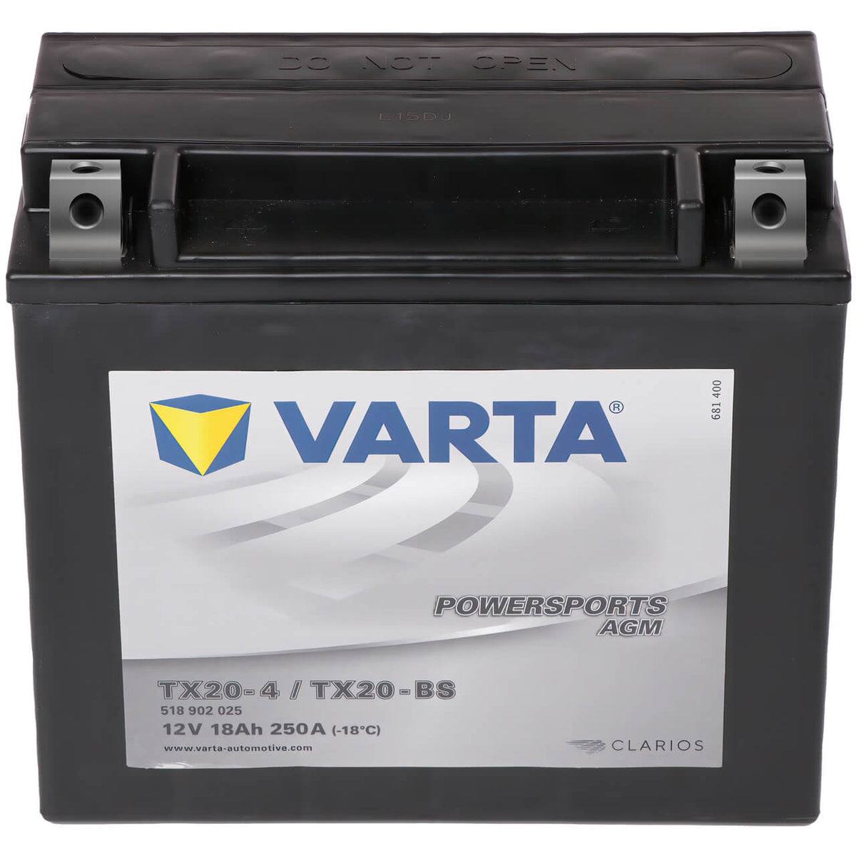 Motorradbatterie Varta Powersports AGM YTX20-BS 518902 12V 18Ah Front
