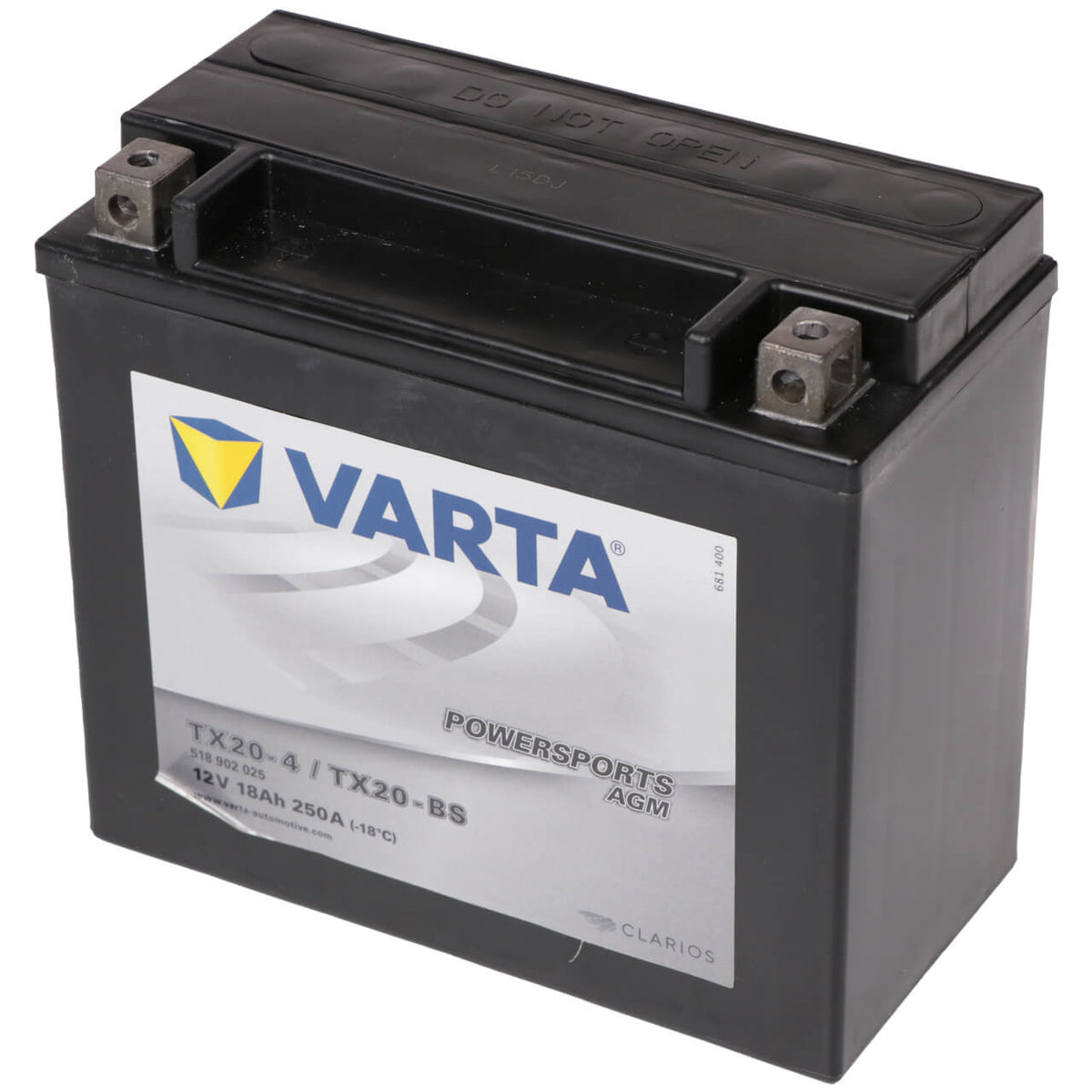 Motorradbatterie Varta Powersports AGM YTX20-BS 518902 12V 18Ah Seite rechts