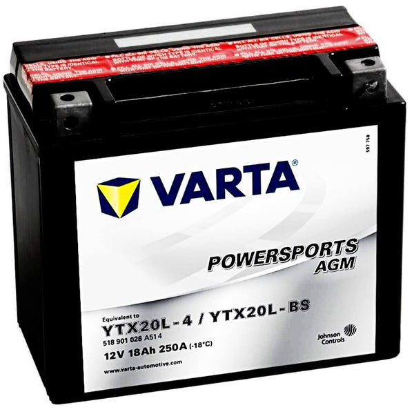 Varta Powersports 518901 AGM 12V 18Ah 250A Motorradbatterie