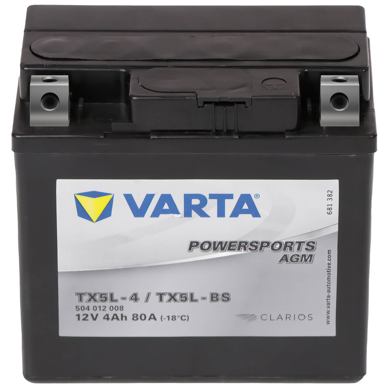 Motorradbatterie Varta Powersports AGM YTX5L-BS 50412 12V 4Ah Front
