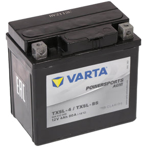 Motorradbatterie Varta Powersports AGM YTX5L-BS 50412 12V 4Ah Seite links
