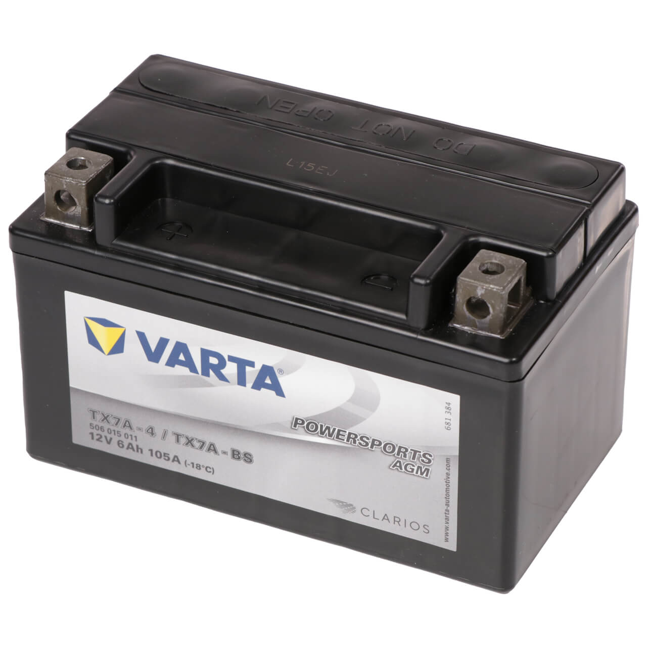 Motorradbatterie Varta Powersports AGM YTX7A-BS 50615 12V 6Ah Seite rechts