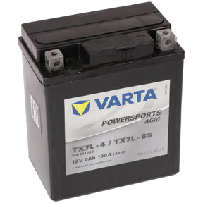 Motorradbatterie Varta Powersports AGM YTX7L-BS 50614 12V 6Ah Seite links