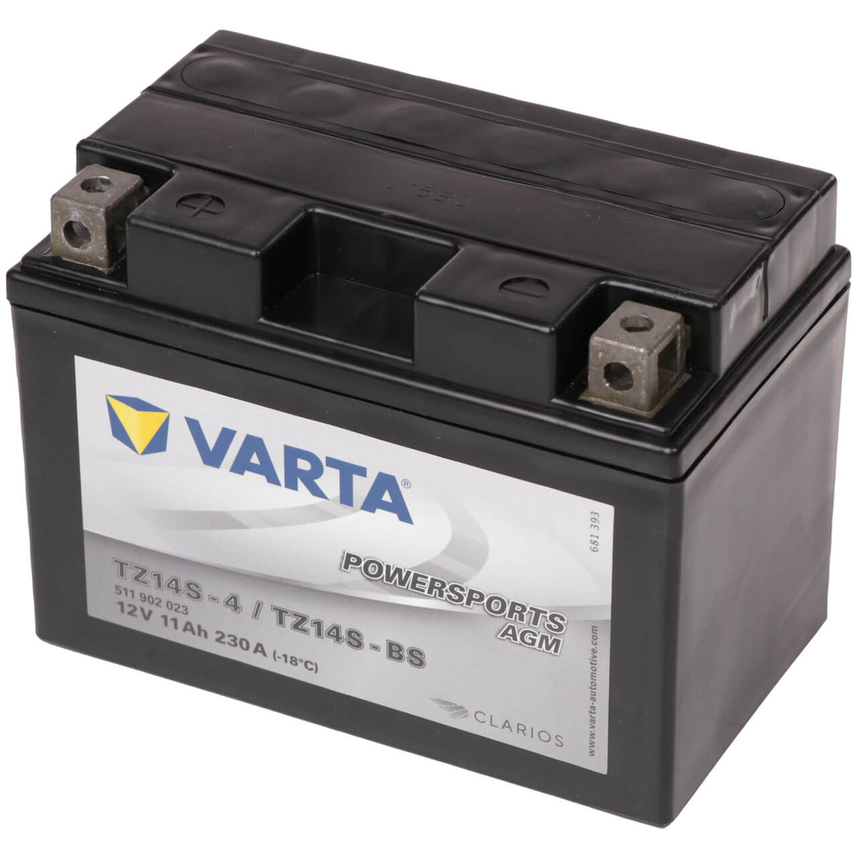 Motorradbatterie Varta Powersports AGM YTZ14S-BS 511902 12V 11Ah Seite rechts