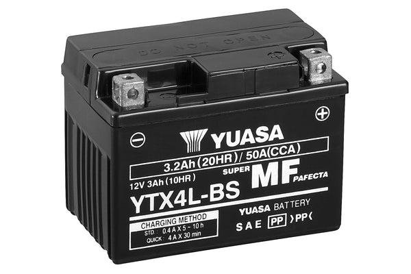 YUASA MF YTX4L-BS AGM 12V 3Ah 50A/EN Motorradbatterie