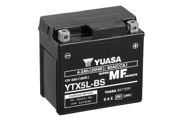 YUASA MF YTX5L-BS AGM 12V 4Ah 80A/EN Motorradbatterie