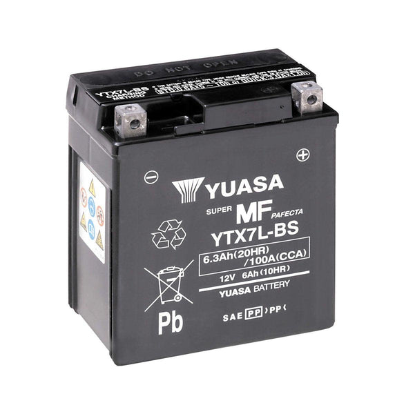 YUASA MF YTX7L-BS AGM 12V 6Ah 100A/EN Motorradbatterie