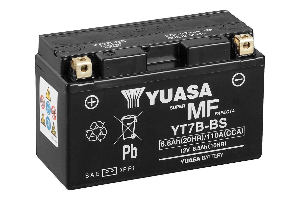 AGM Motorradbatterie YUASA Super MF YT7B-BS 507901 12V 6Ah Front