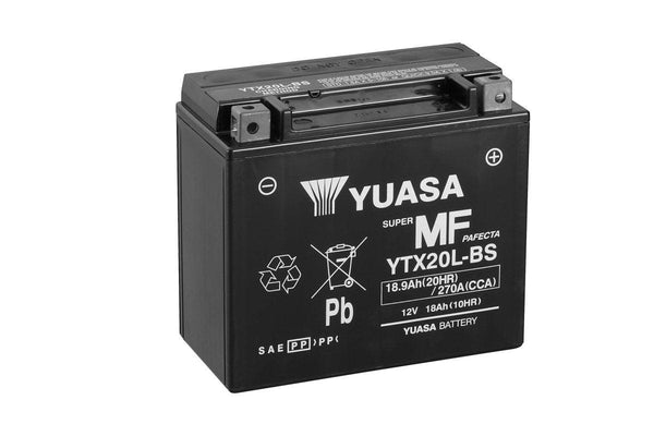 YUASA MF YTX20L-BS AGM 12V 18Ah 270A/EN Motorradbatterie