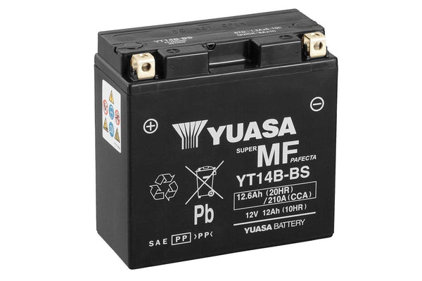 YUASA MF YT14B-BS AGM 12V 12Ah 210A/EN Motorradbatterie