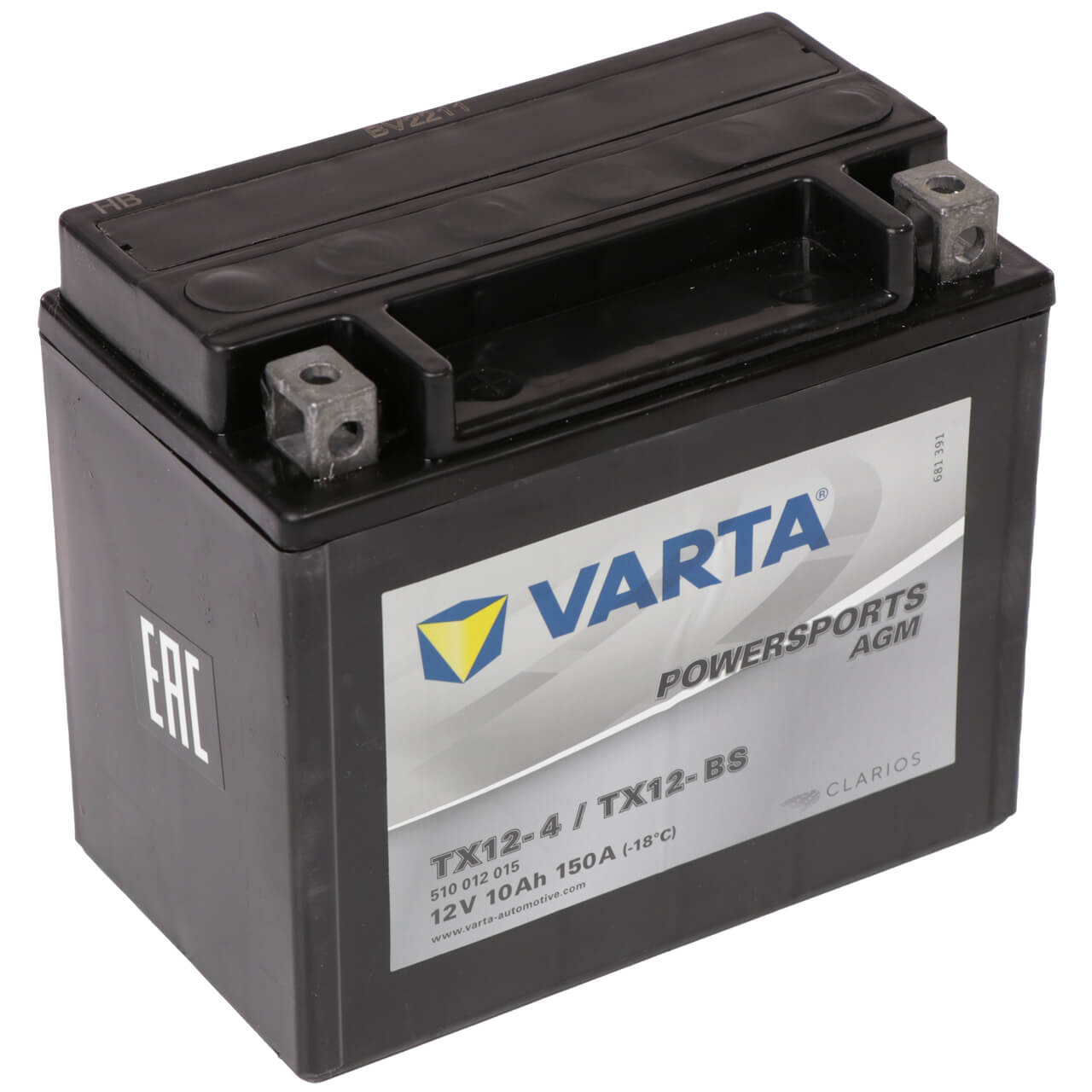 Motorradbatterie Varta Powersports YTX12-BS 51012 12V 10Ah Seite links