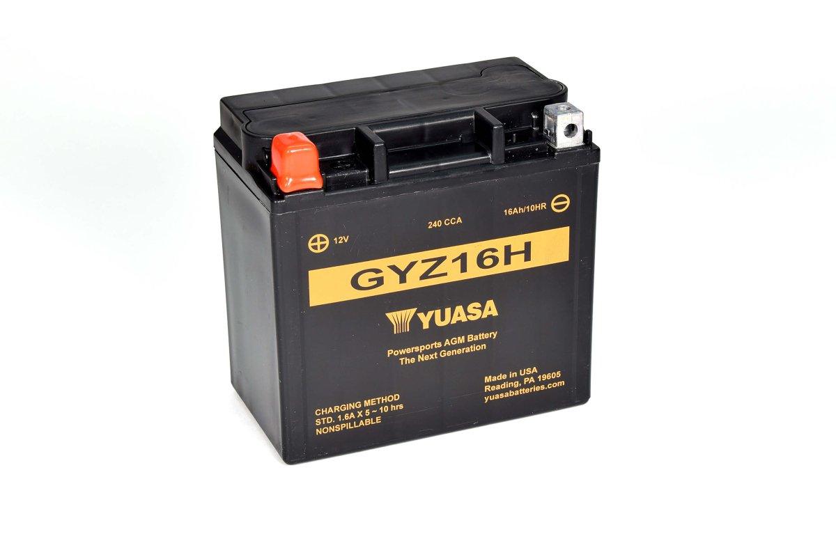 AGM Motorradbatterie YUASA GYZ16H 12V 16Ah Front