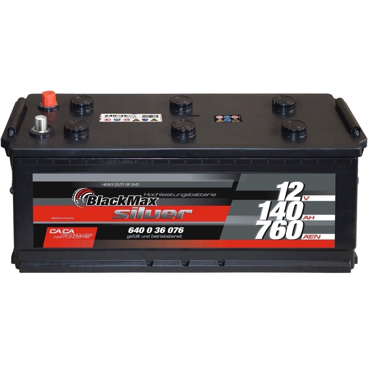 Nutzfahrzeugbatterie BlackMax Silver 64036 12V 140Ah Front