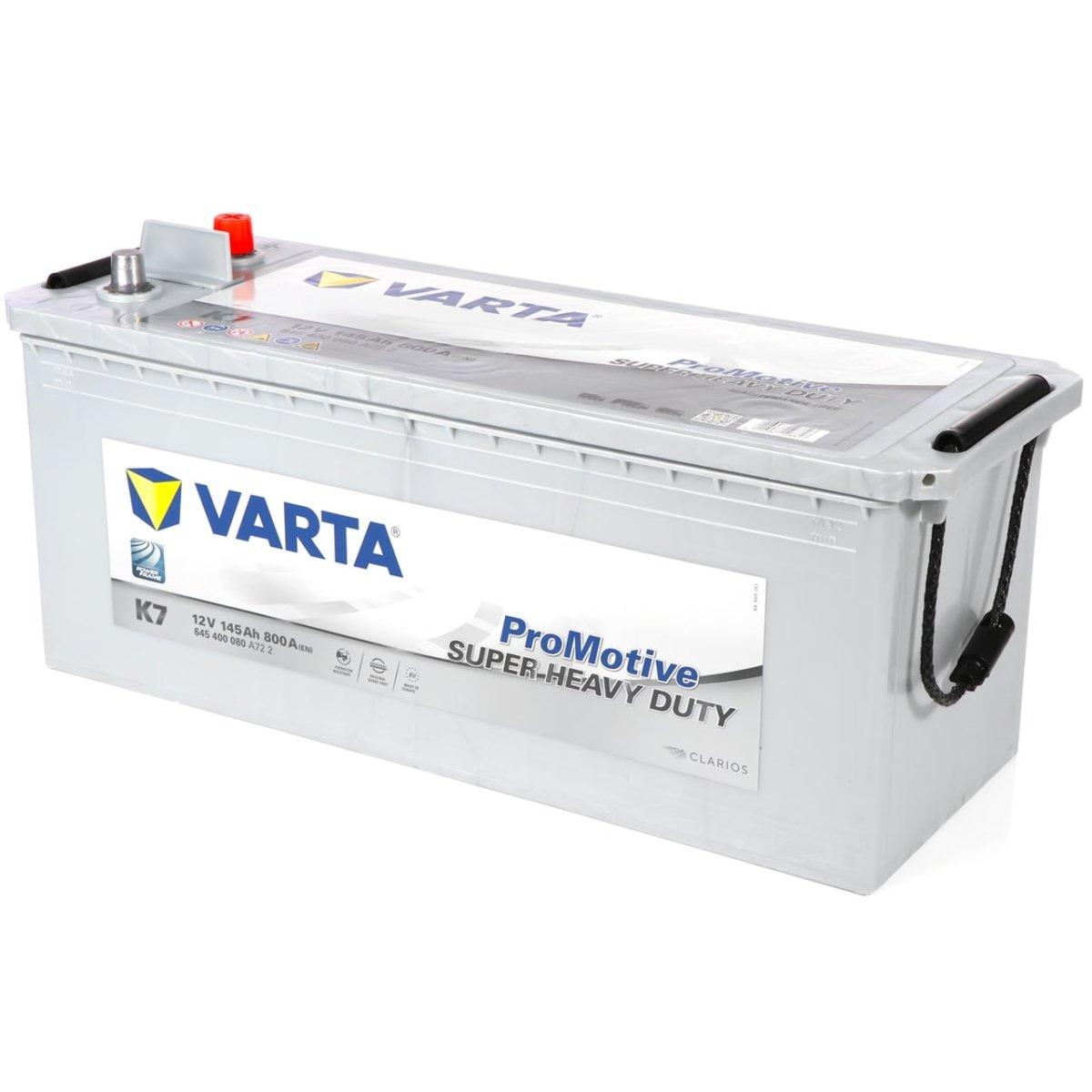 Nutzfahrzeugbatterie Varta Promotive Super Heavy Duty K7 12V 145Ah 645400080A722 Seite rechts