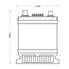 Autobatterie BlackMax Oldtimer 6V 66Ah technische Zeichnung Seite