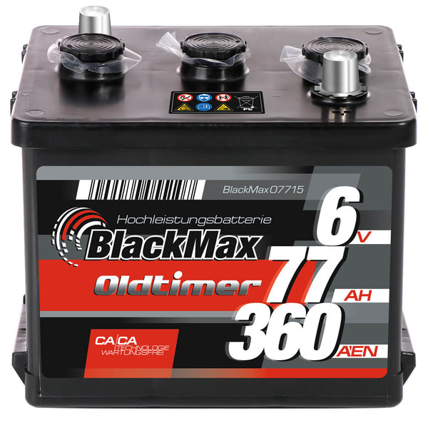 BlackMax07715 6V 77Ah 360A/EN trocken Autobatterie