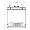Autobatterie BlackMax Oldtimer 6V 77Ah technische Zeichnung Seite