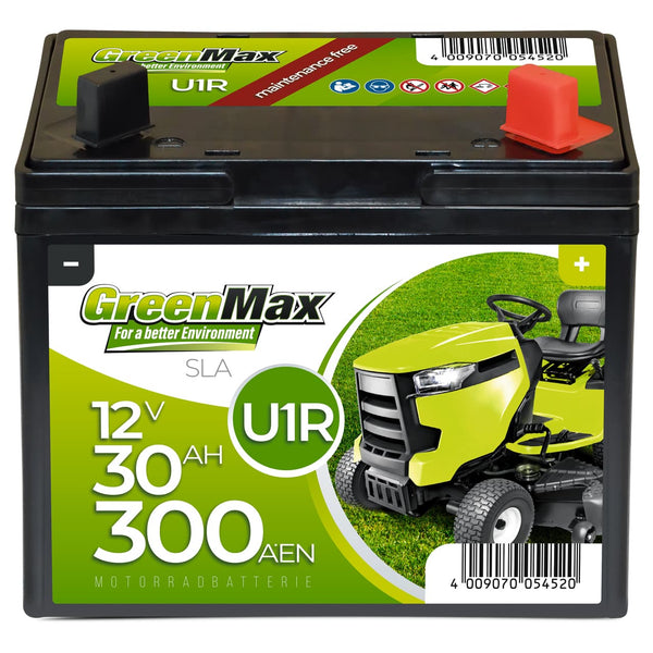 GreenMax U1R 12V 30Ah 300A/EN Rasentraktor Batterie