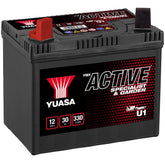 Rasentraktor Batterie YUASA Specialist and Garden U1 12V 30Ah Seite links