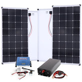 BIG Power Grid Solaranlage 12V 1500W Inverter + 2x 170W Panel Monokristallin + Victron Smart Solar MPPT 100/30