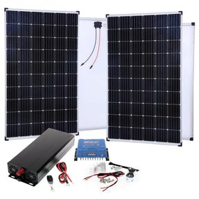 BIG Power Grid Solaranlage 24V 2000W Inverter + 2x 300W Panel Monokristallin + Victron Smart Solar MPPT 100/30