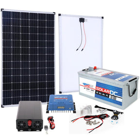 BIG Power Grid Solaranlage 12V 1000W Inverter + 300W Panel Monokristallin + Victron Smart Solar MPPT 100/30