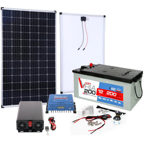 BIG Power Grid Solaranlage 12V 1000W Inverter + 300W Panel Monokristallin + Victron Smart Solar MPPT 100/30