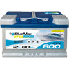 Starterbatterie BLUEMAX Marine EFB 12V 80Ah Front