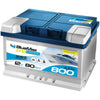 Starterbatterie BLUEMAX Marine EFB 12V 80Ah Seite rechts