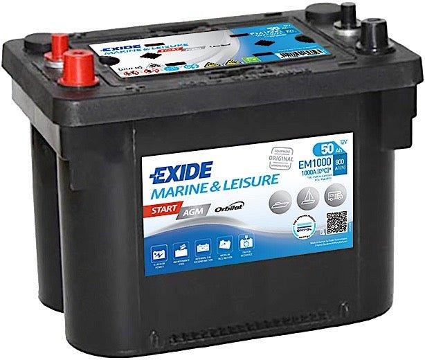 Starterbatterie Exide Marine & Leisure Start AGM EM1000 12V 50Ah Seite links