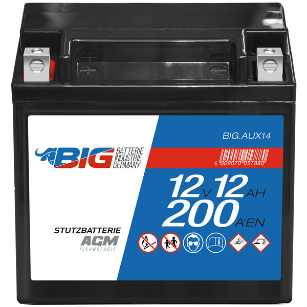 BIG AUX14 Premium Stützbatterie AGM 12V 12Ah 200A/EN