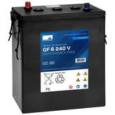 Traktionsbatterie für Reinigungsmaschinen Hebebuehnen Scherenlifte Exide GF 6 240 V GEL 6V 240Ah Front