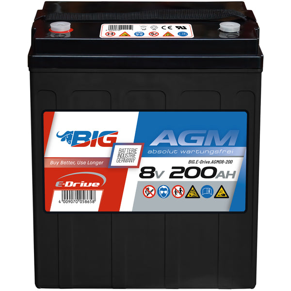 BIG E-Drive AGM 8V 200Ah Traktionsbatterie