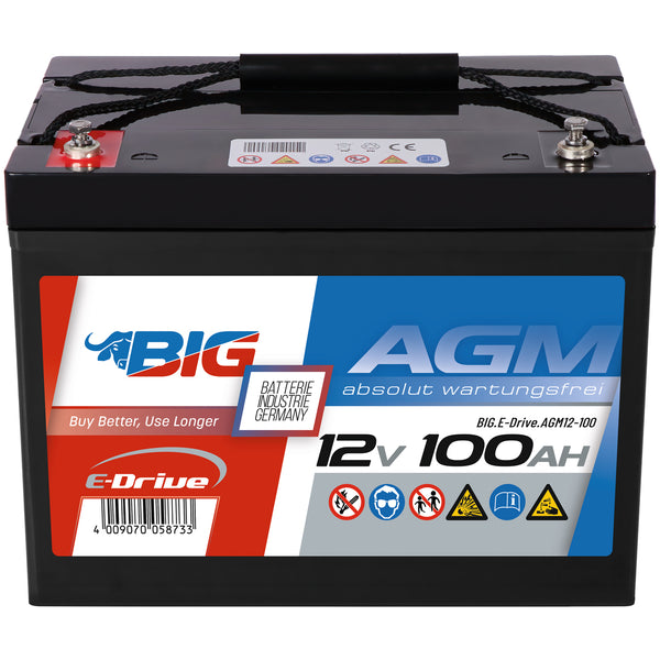 BIG E-Drive AGM 12V 100Ah Traktionsbatterie