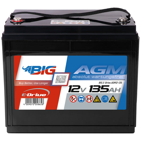 BIG E-Drive AGM 12V 135Ah Traktionsbatterie