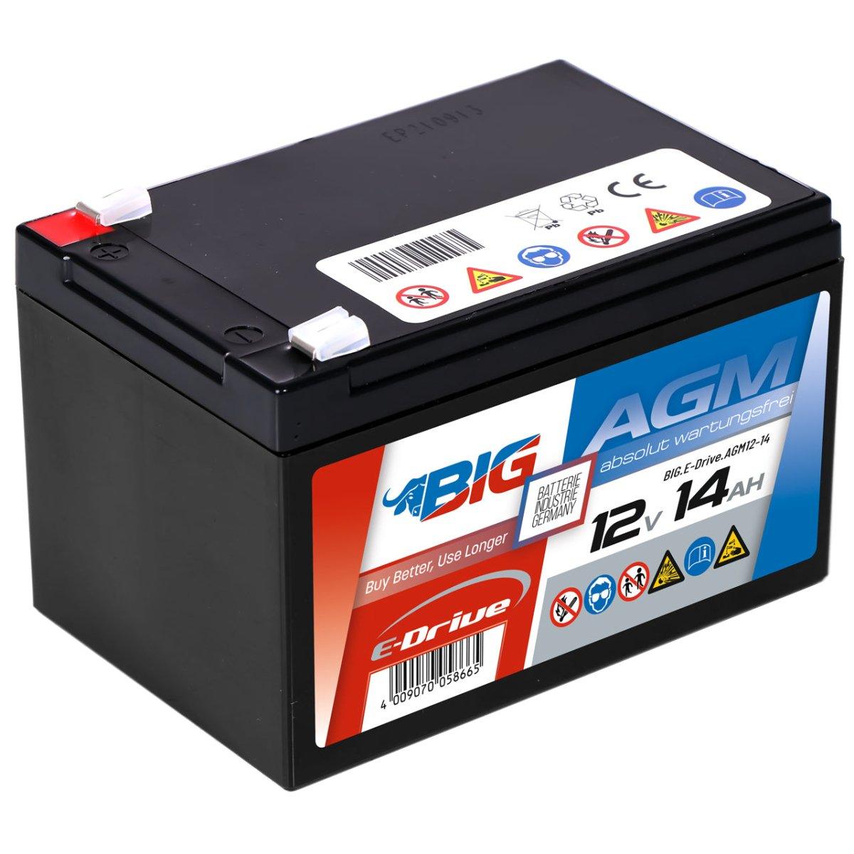 BIG E-Drive AGM 12V 14Ah Traktionsbatterie