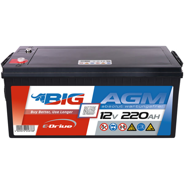 BIG E-Drive AGM 12V 220Ah Traktionsbatterie