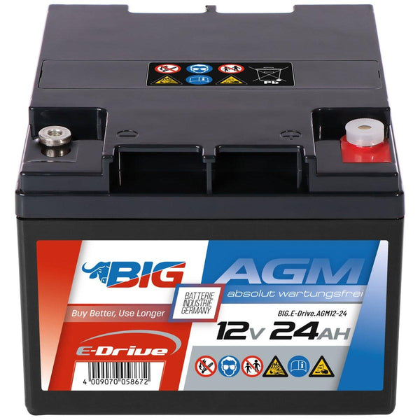 BIG E-Drive AGM 12V 24Ah Traktionsbatterie